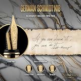 Scriveiner Silver Chrome Fountain Pen with Schmidt Nib Gold Plating Gift Set view 5