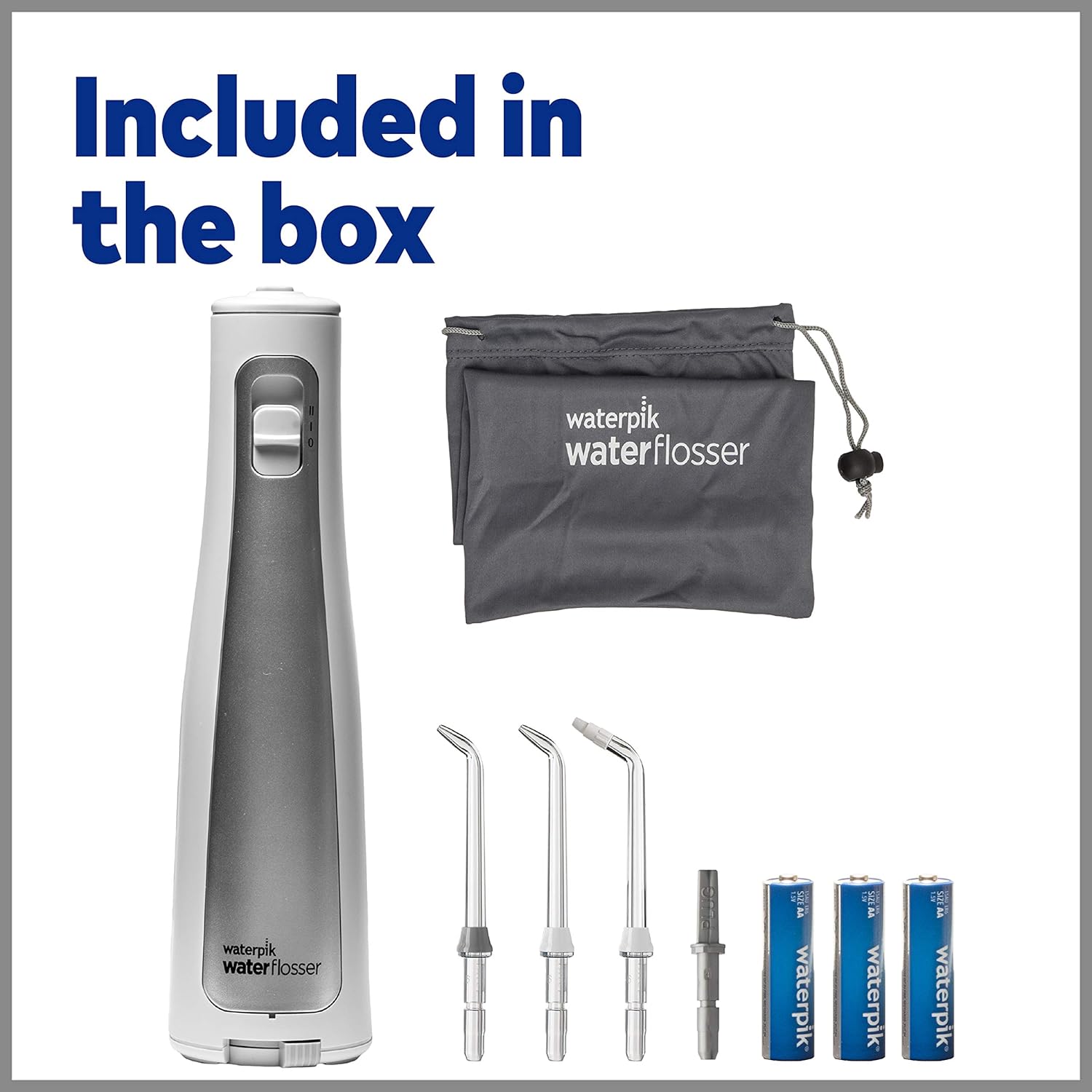 Waterpik Water Flosser Cordless Dental Oral Irrigator for Teeth with Portable Travel Bag and 3 Jet Tips, Cordless Freedom ADA Accepted, WF-03, White: Beauty