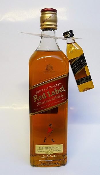 JOHNNIE WALKER RED LABEL 0,7L + MINIATUR BLACK LABEL 0,05L - Blended Scotch Whisky 40% Vol. 1x0,75L