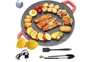 Indoor Smokeless Electric Griddle, 2026 Upgrade Compact Smokeless Indoor Grill with Handle, Non-Stick Electric Indoor Grill P