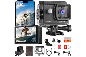 SJCAM SJ4000 Pro-Grade 4K Action Camera, 40MP 3-Axis EIS Stabilization Motorcycle Sport Camera, 170°FOV Waterproof Camera Und