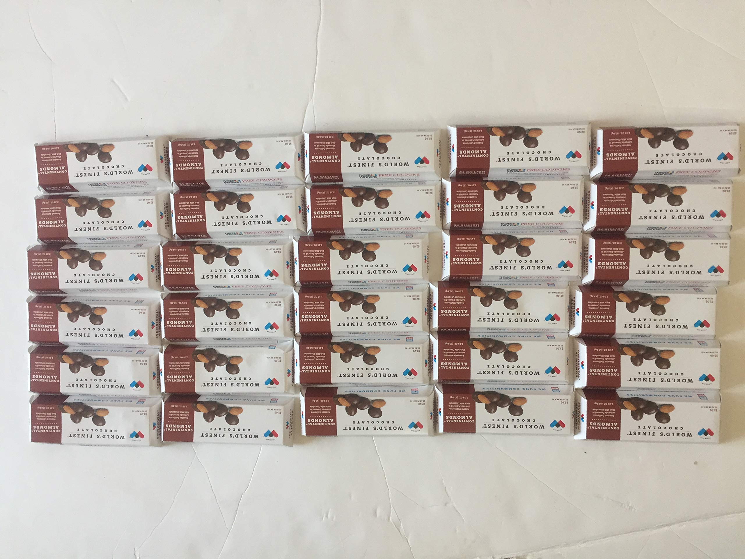 BuyBocceBalls Listing -(3 of 3) World's Finest Chocolate - 30 boxes, 2.25oz, Continental Almonds - Chocolate Covered Roasted California Almonds