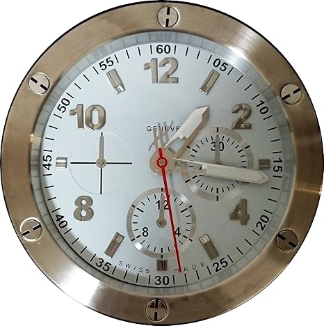 Amazon Co Jp ウブロファン必見 ビッグバンモデル 壁掛け時計 おしゃれ 銀 白 ホーム キッチン