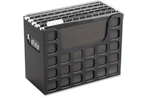 Pendaflex Portable Desktop File, Side Handles, Hanging File Folders, Tabs & Inserts, Letter Size, 9-1/2 x 12-3/16 x 6 Inches, Black (23013)