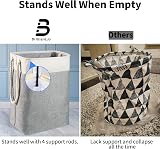 BrilliantJo 78L Large Collapsible Laundry Basket with Handles Beige Grey 60H x view 7