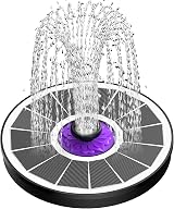 SZMP Solar Fountain 3.5W Glass Panel 7 Nozzles Bird Bath Water Feature Outdoor