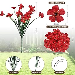 ColoPlay 24 Red Bundles Artificial Flowers for