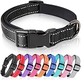 HEELE Reflective Dog Collar Adjustable Large 40-66cm Neoprene Padded