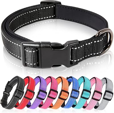 HEELE Reflective Dog Collar Soft Neoprene Padded Adjustable XS Black 20-30cm