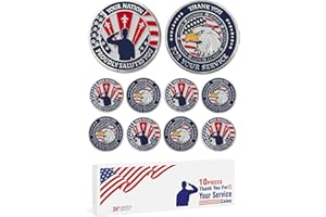 KARSUN CRAFT 10 Pieces Commemorative Thank You for Your Service Coins - Collectible Appreciation Military Challenge Coins Gifts for Veterans, Army, Navy, Marines, Coast Guard, Police, Firefighter, Paramedics