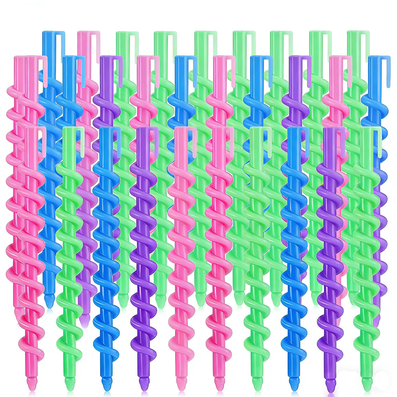 26 Pcs Spiral Hair Perm Rods Plastic Medium/Long Barber Hairdressing Styling Curling Perm Rod Hair Rollers Hair Curler Salon Tools for Women Ladies Girls(6 Inch)