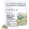 KOYAH Organic Broccoli Sprout Capsules – Freeze-Dried Whole Broccoli Sprouts – 3rd Party Tested for Active Myrosinase & Glucoraphanin