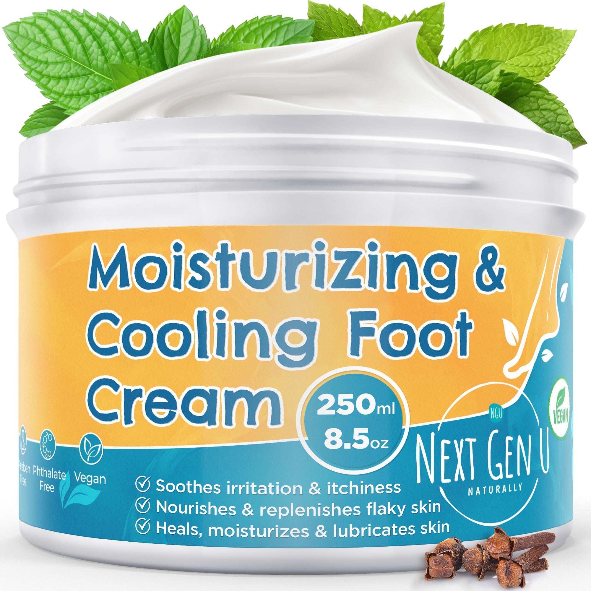 NextGenU - Antifungal Athletes Foot Cream - 250 ml - Natural Cooling Relief for Itchy Feet