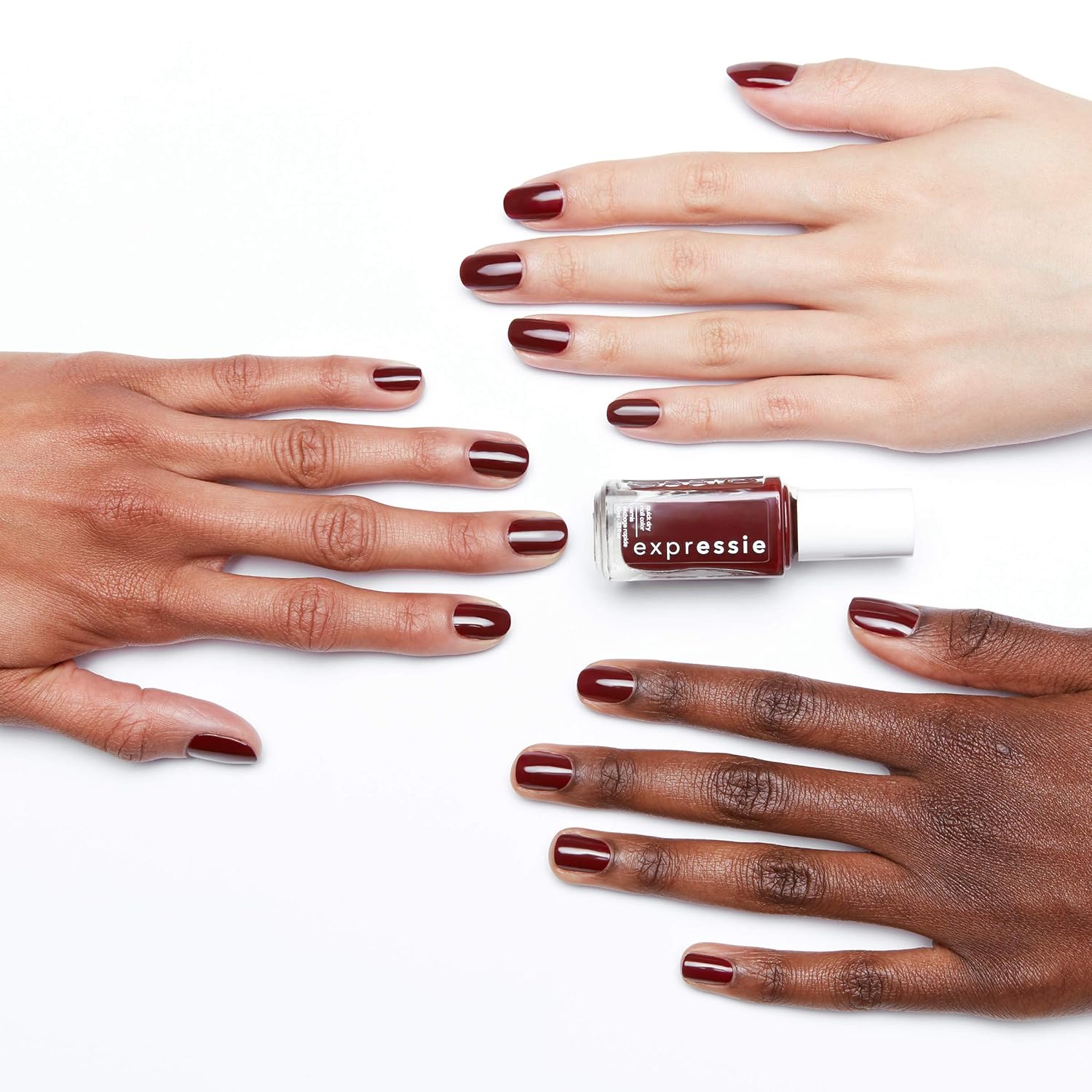 essie expressie Quick-Dry Nail Polish, Burgundy 290 Not So Low-Key, 0.33 Ounces : Beauty