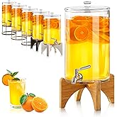2.2 Gallon Glass Beverage Dispenser With Stand | Glass Water Dispenser With Stand | Leakproof Spigot | Ideal for Hot and Ice Cold Drinks | Perfect for Breakfast, Parties, Weddings