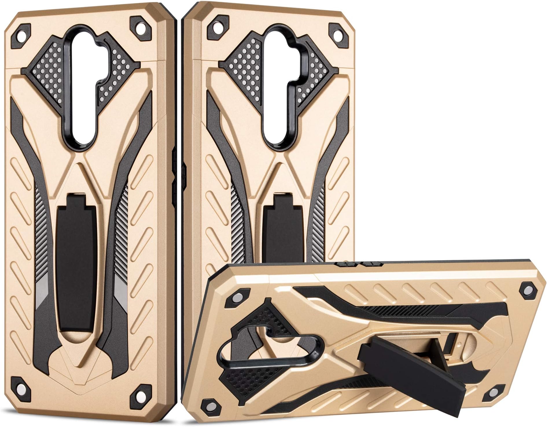 for Oppo A5 2020-A9 2020 Phone Case Ultra Slim Shield Hard Shell Stand Shockproof Anti-Fall Protective Cover with Kickstand