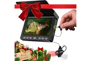 FishPRO Underwater Fishing Camera - MOQCQGR Portable 4.3'' 1000TVL (No Need Learn) Ice Fishing Camera Underwater 3-Grade IR Light, USB-C, 4X Zoom, Ice Fishing Fish Finder for Boat Lake Kayak, 65FT