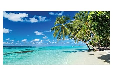 Limeworks Drap De Bain 70x140 Cm Motif Plage Tropicale De