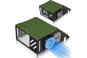 Benut Golf Simulator Projector Cover, Floor-Mounted Projector Enclosure with Cooling Fan and Turf Cover, Durable Protection f