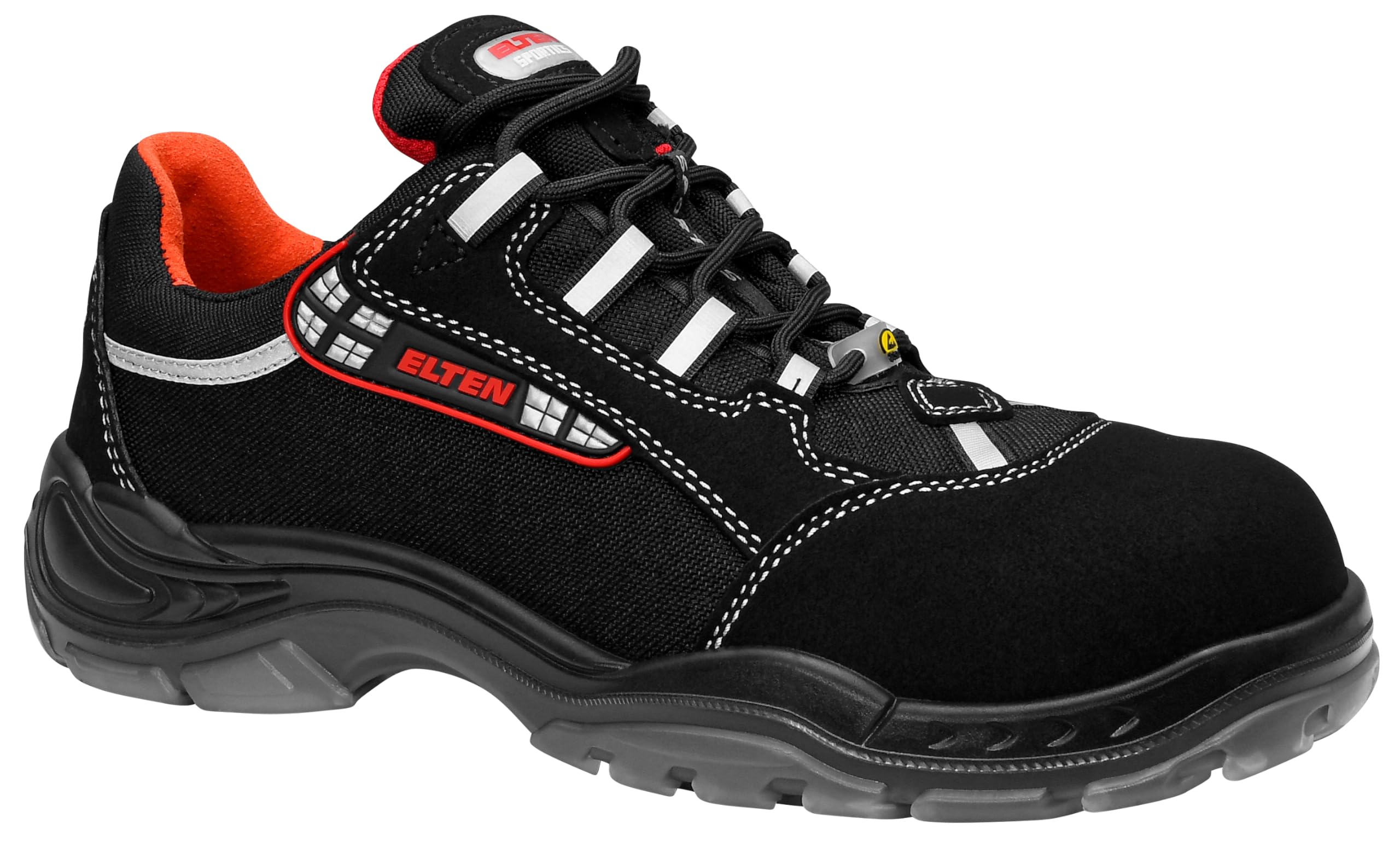 ELTEN SENEX ESD S2 Mens Sports Lightweight Black Plastic Cap Safety Shoes, 35 EU, Black