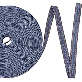 Pandahall 10.93 Yard Stitch Denim Ribbon 0.39 Inches Marine Blue Jeans Cloth Fabric Ribbon for Sewing Hairclip Garment Decoration