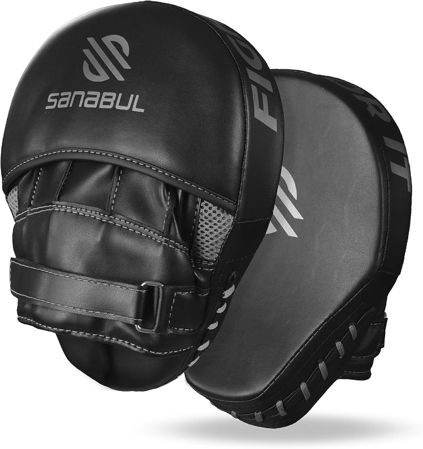 Sanabul Essential Curved Boxing MMA Punching Mitts (Metallic Silver) : Sports & Outdoors
