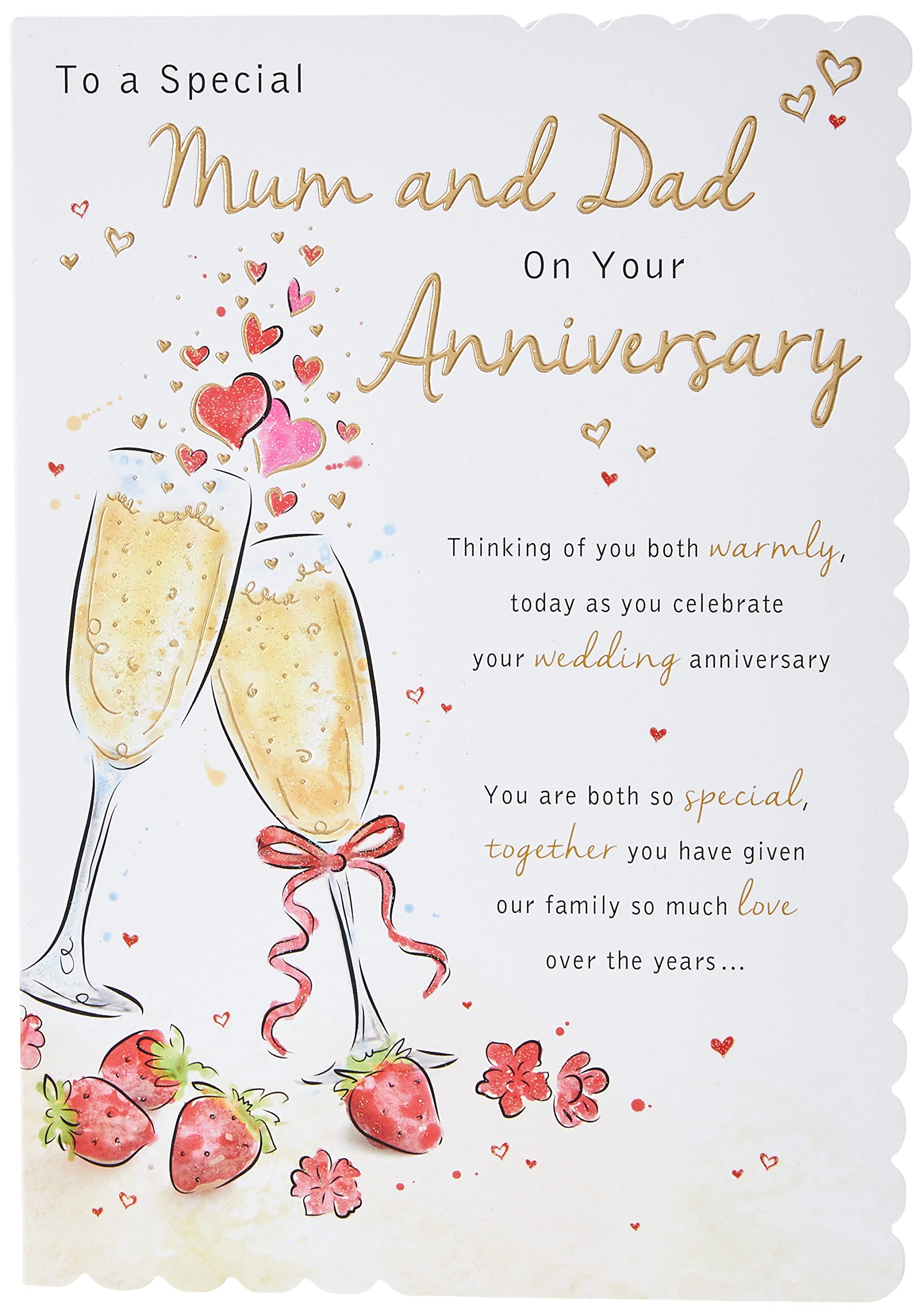 Piccadilly Greetings Piccadilly Greetings Traditional Annivesary Card Mum & Dad - 9 x 6 inches, brown|oak|beige|grey