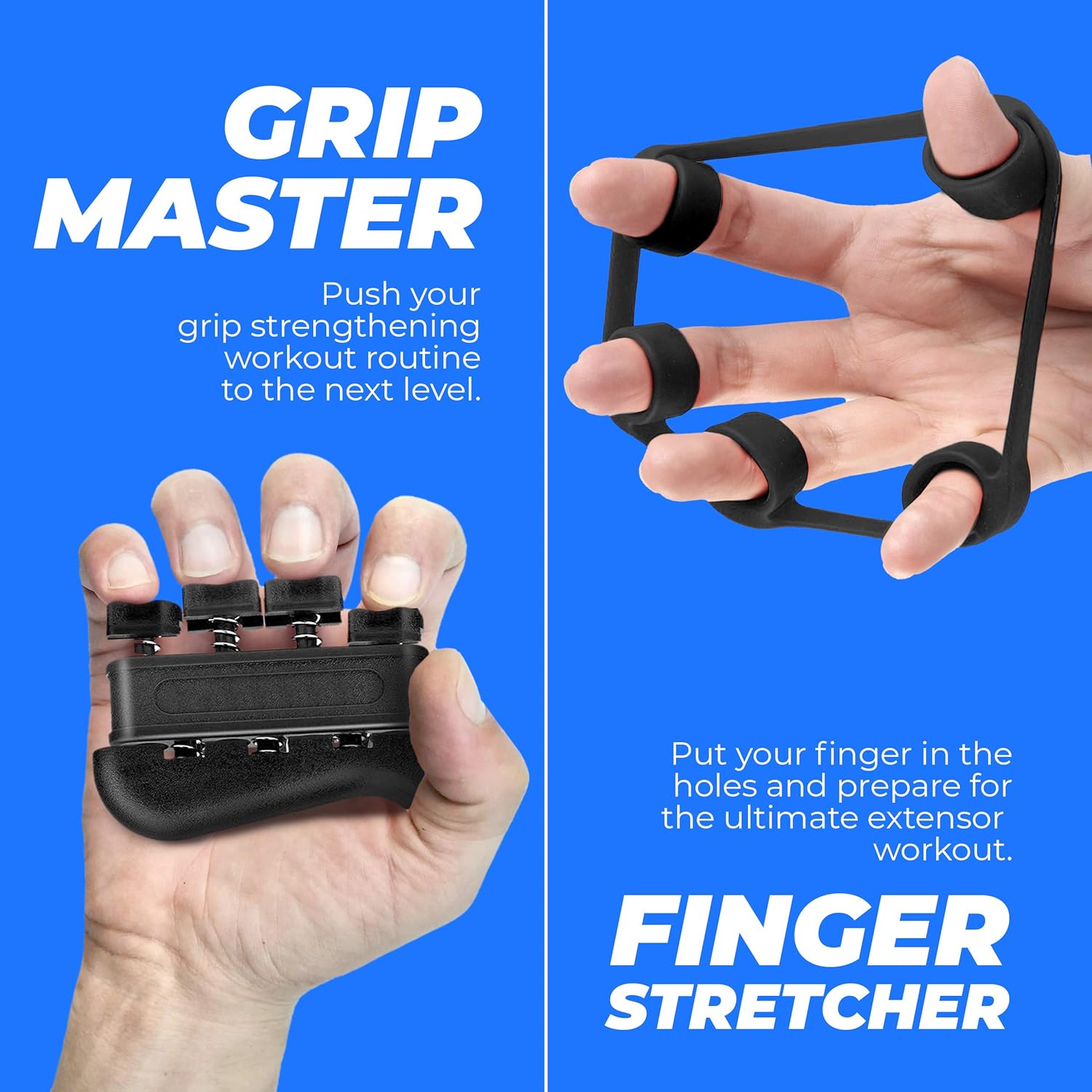 Grip Strength Trainer Kit (5 Pack), Hand Grip Strengthener Kit, Hand Strengthener & Grip Strength Kit - Hand Exerciser Grip Strengthener Kit, Grip Trainer & Hand Grips for Strength with Carry Bag: Health & Personal Care