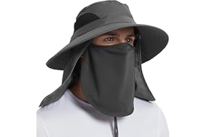 EINSKEY Unisex Sun Hat with Neck Flap, UPF 50+ Waterproof Packable Wide Brim Hat for Fishing Hiking Gardening Camping Safari