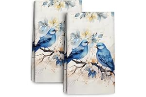 Bapcoku Cute Birds Kitchen Towels Decorative Set of 2,Soft Absorbent Dish Towels for Kitchen Drying, Decorative Tea Towel Spr