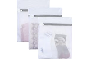 Mesh Laundry Bag - 3 Pack Durable and Reusable Wash Bag Travel Organization Bag for Garment, Socks, Underwear, Panties (9.5Inch x 12 Inch) by YMHB