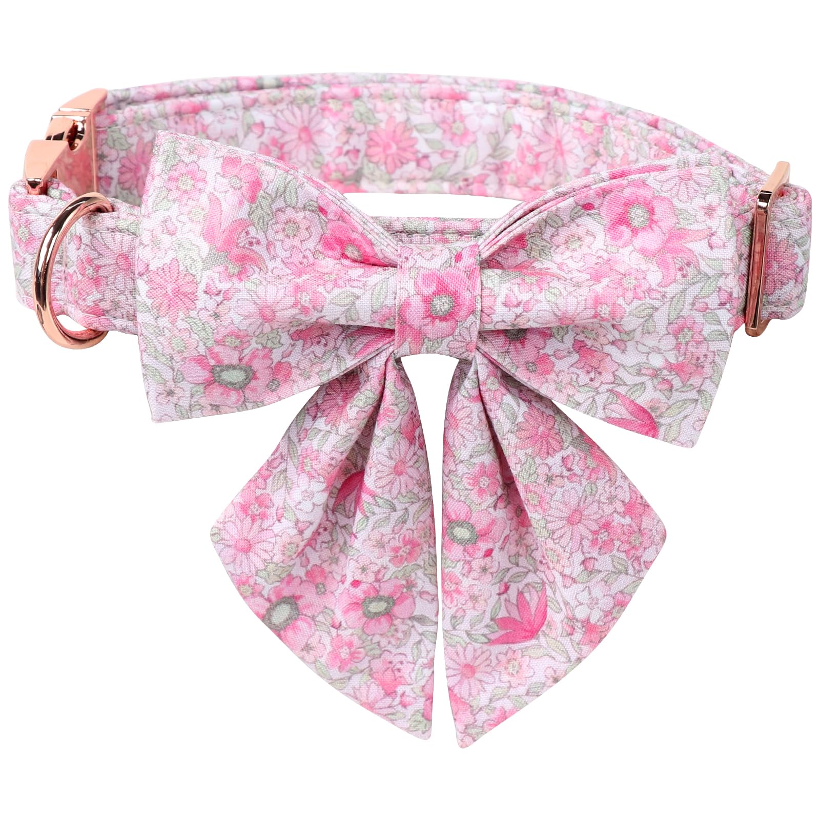 Lionet Paws Design Dogs Collar Cute Flower Sailor Bow Dog Collars for Girl Female Small Medium Dogs with Spring Floral S — image 1