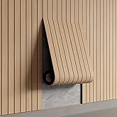 YU LI 3DH Peel and Stick PVC Slat Wall Panel 118"x15.75" Self-Adhesive Thick Faux Oak Wood Grain Wallpaper Panel 3D Soundproof Wall Panels for Walls &amp; Ceilings