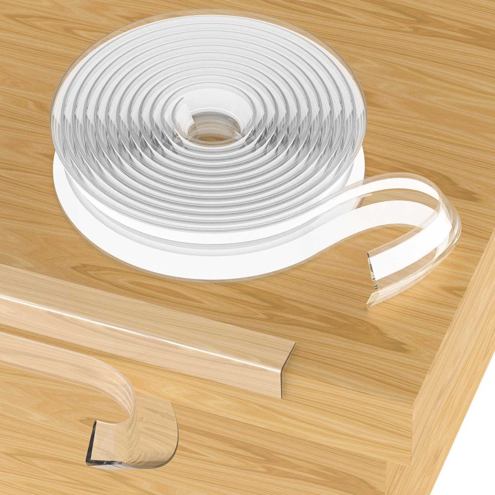 Vicloon 100% Silicone Edge Protector Strip, Edge Protector Strip Clear Soft Corner Protectors for Kids, Corner Protectors Furniture Table Edge Protectors Corner Guards for Baby Safety(4M)