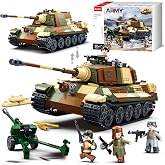 Sluban WW2 Tiger II Army Tank, Building Kit Set, Military Model Toys, with 4 Soldier Figures, Gifts for 6-12 Years Kids Old Army Toys, Compatible with Lego Tank, 930 PCS