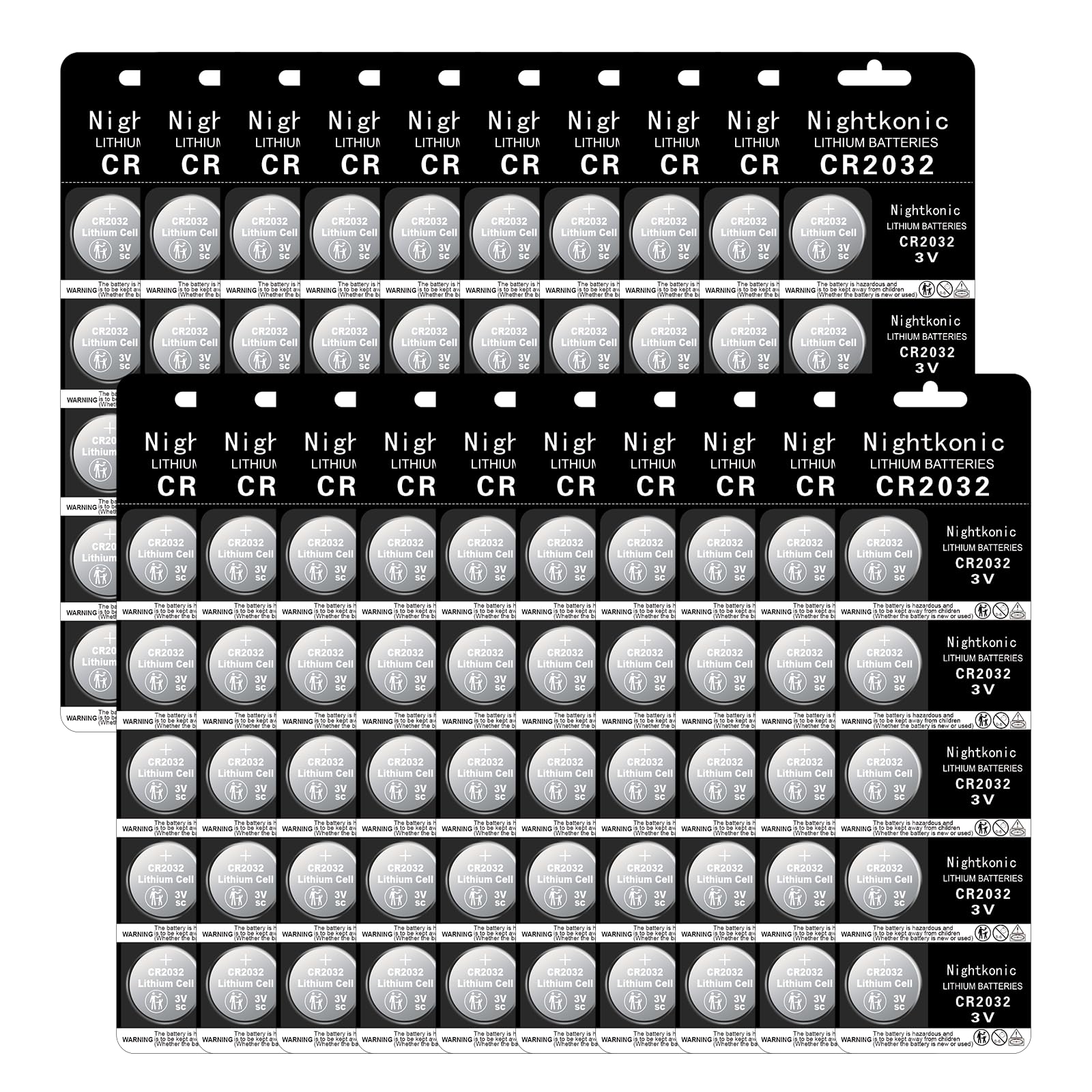 100 pcs Pack - CR2032 Battery 3 Volt Lithium Coin Cell 2032 Batteries