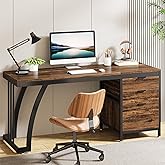 Tribesigns Computer Desk with 3 Drawers, 59-Inch PC Desk with Reversible Drawers, Industrial Study Writing Table Workstation 