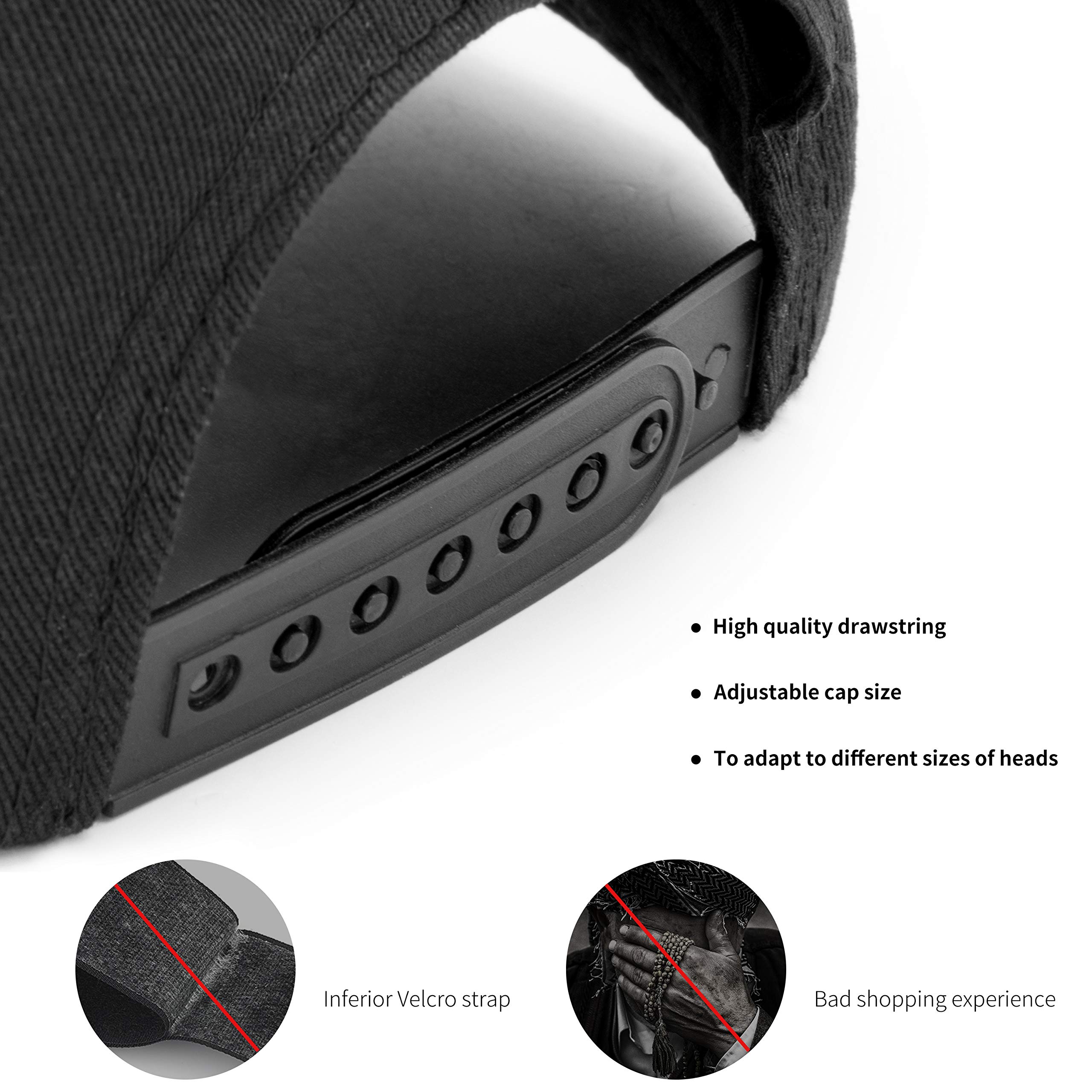 Milisente Make America Great Again Hat USA Flag Cotton Ajustable Baseball Cap (Black)