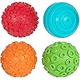 READY 2 LEARN Paint and Dough Texture Spheres - Set of 4 - Ages 2 + - Mix and Match Sensory Fidget Toys for Toddlers - DIY Textures and Patterns, red, Blue, Orange, Green