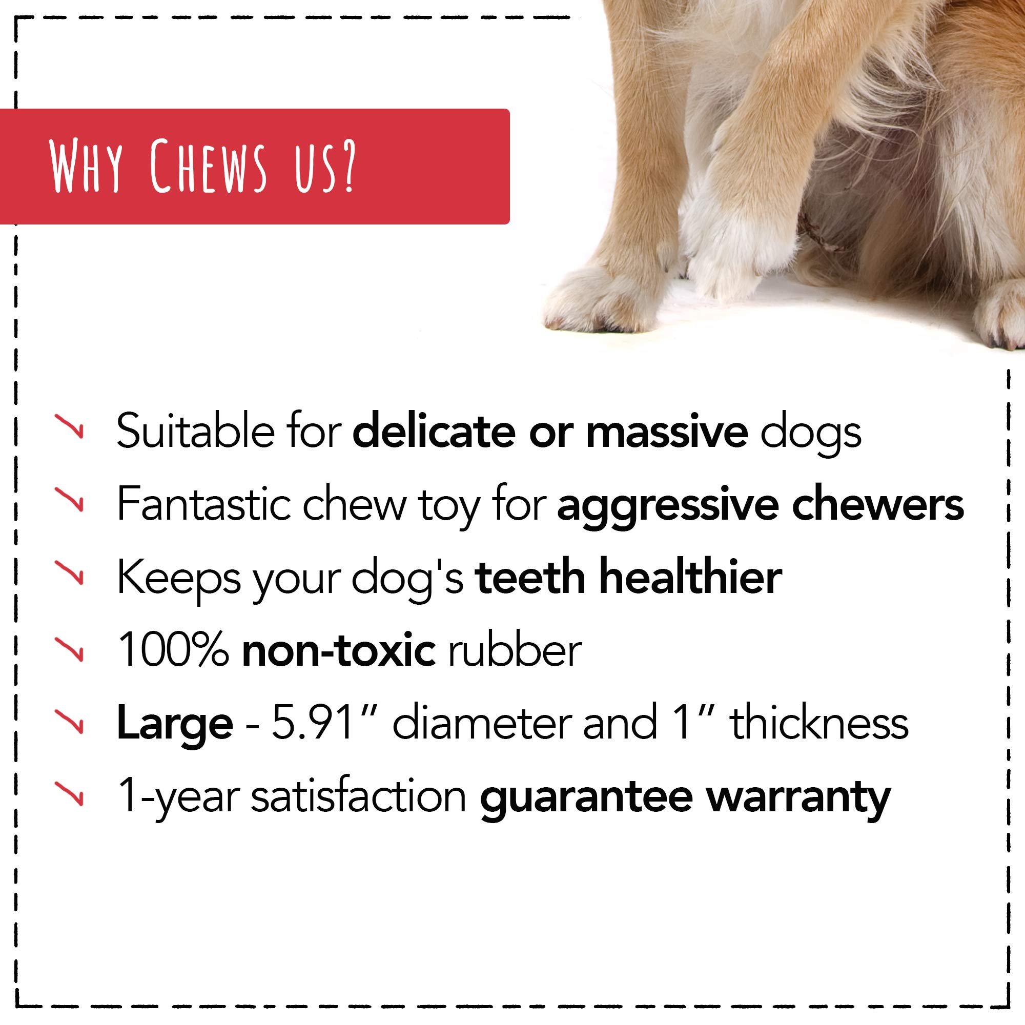 E-A-Y Dog Toys for Aggressive Chewers - Durable Chew Toy - Rubber Chew Toy for Dogs & Puppies & Tough Strong Durable Natural Rubber - 100% Safe & Non-Toxic & Stylish Gift Box !!!