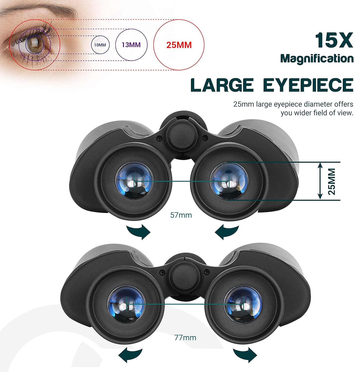 ESSLNB Astronomy Binoculars 15X70mm Binoculars for Adults with Phone Adapter Tripod Adapter and Case FMC Prism for Terrestrial Viewing Hunting - Image 5