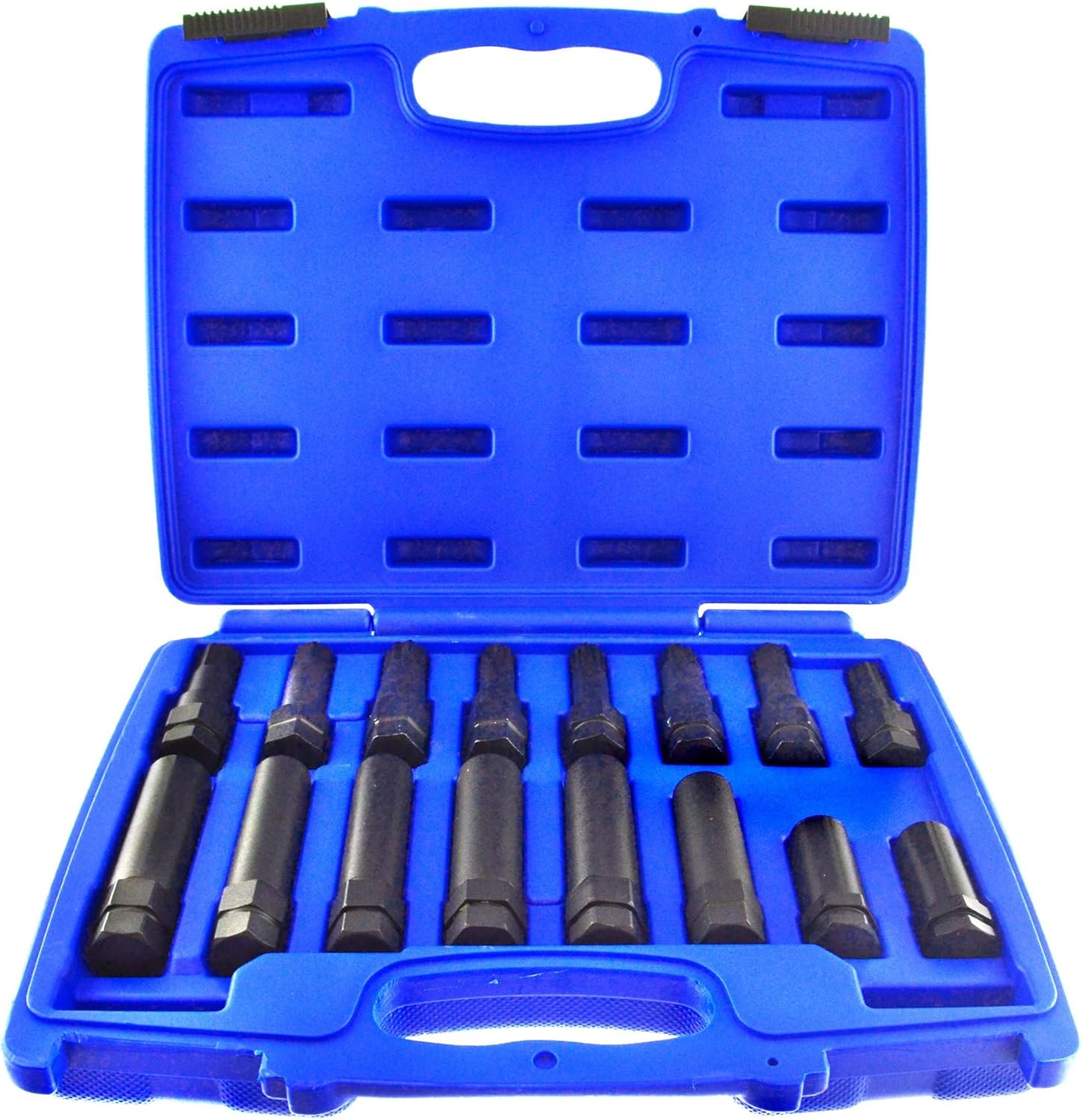 Amazon Com Ab Tools Us Pro 16pc Master Locking Wheel Lug Nut Removal Key Star Spline Torx Flute Hex At965 Automotive