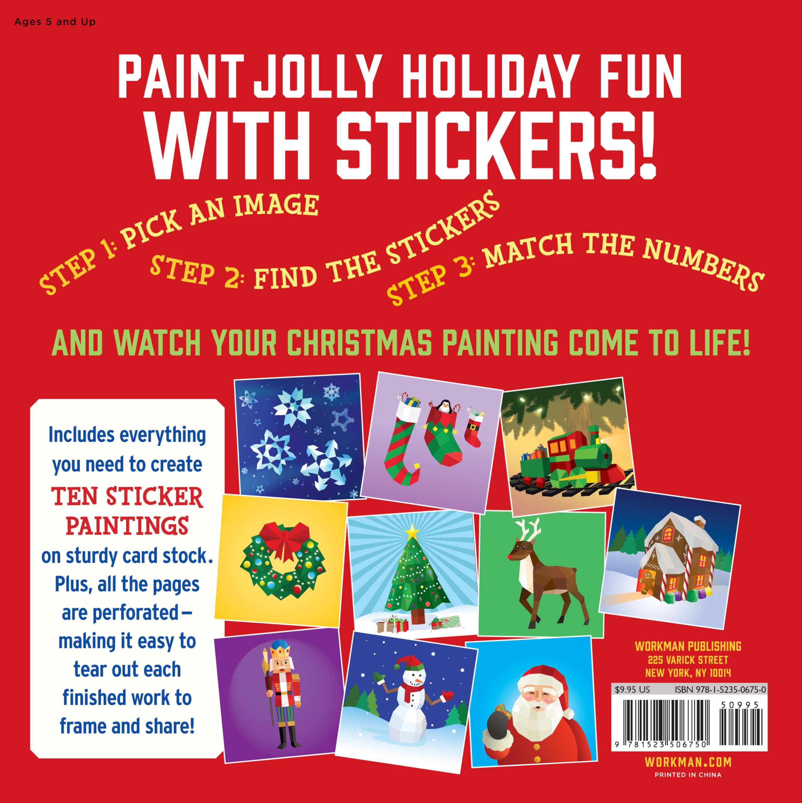 Paint by Sticker Kids: Christmas: Create 10 Pictures One Sticker at a Time! Includes Glitter Stickers Paint by Sticker Kids: Christmas: Create 10 Pictures One Sticker at a Time! Includes Glitter Stickers Paperback