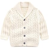 Feidoog Infant Baby Boys Cardigan Crochet Sweater V-Neck，Toddler Knit Button up Knitted Pattern Pullover Sweatshirt