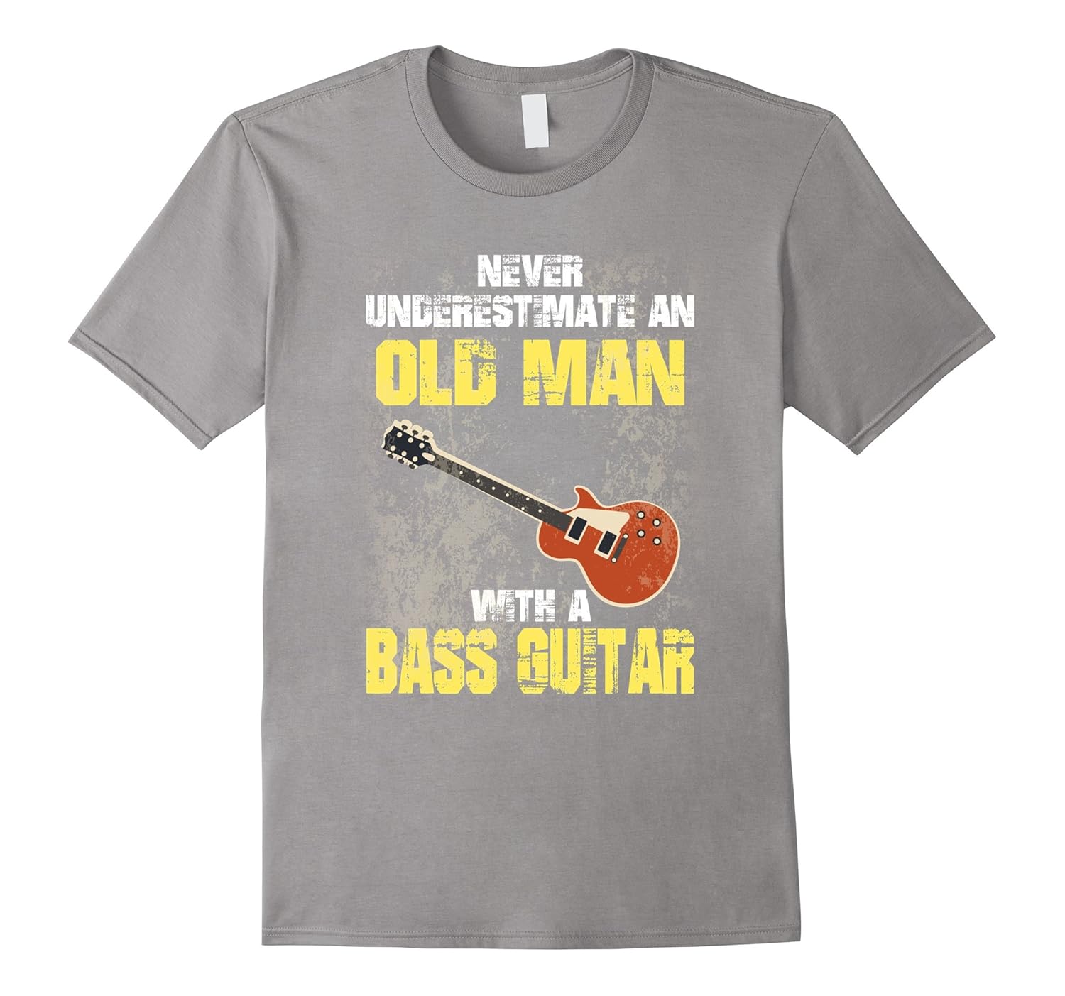Mens Never underestimate an old man bass guitar Shirt Music Instrument