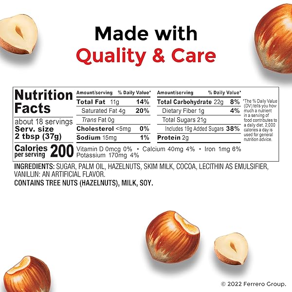 NUTELLA HAZELNUT SPREAD WITH COCOA FOR BREAKFAST, 2 PACK, 22.9 OZ PER JAR