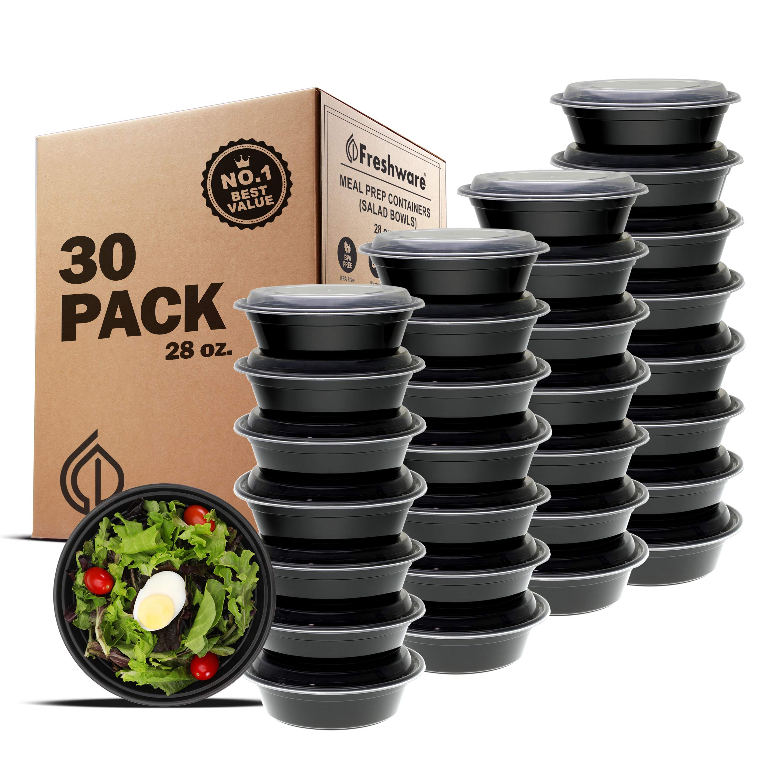 Freshware Meal Prep Containers with lids [30 Pack] Food Storage