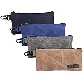 NorthClimbOtd Small Tool Bag, Waxed Canvas Zippered Pouch, Tool Pouches with Zipper, Utility Small Tool Pouch for Tool Organizers and Storage, 8.5" x 4" - 4-Pack