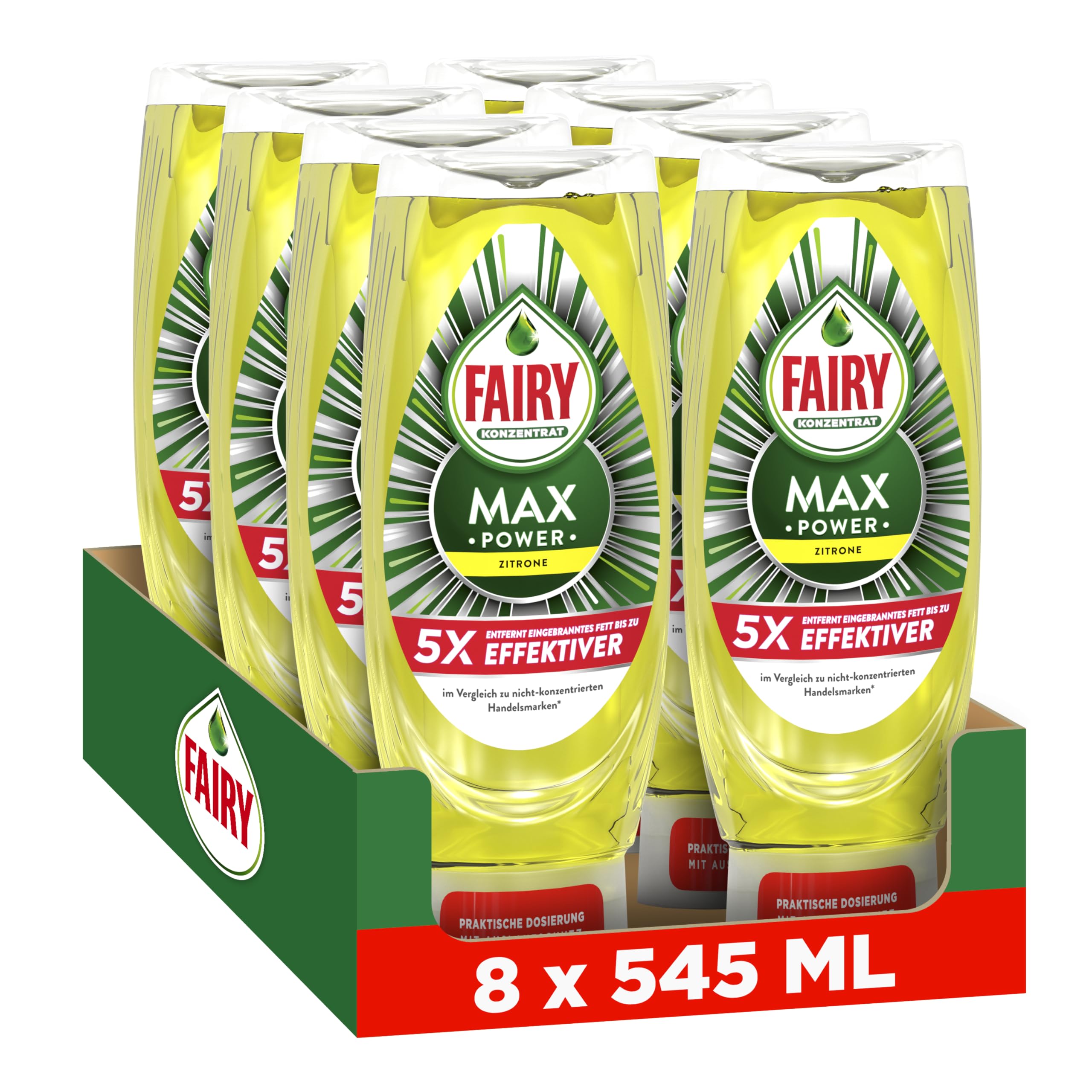 Fairy Max Power Spülmittel Zitrone, 8x545 ml