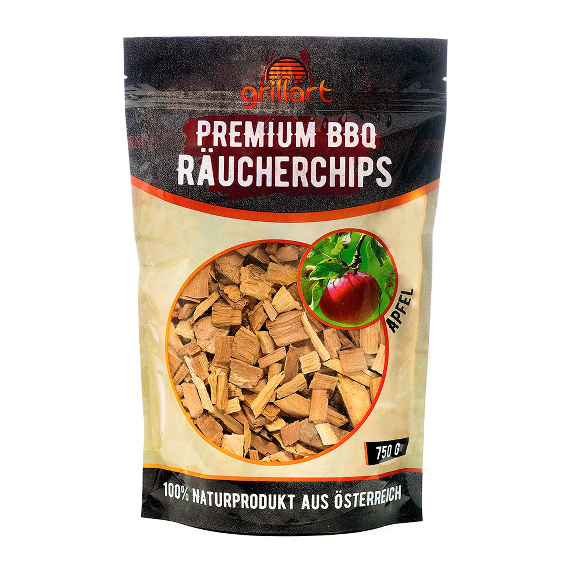 XL Premium apple woodchips for a special smoky aroma – very smoky woodchips/smoking wood – 100% natural tree wood from the Alps for a unique barbecue flavour – 1.65lb